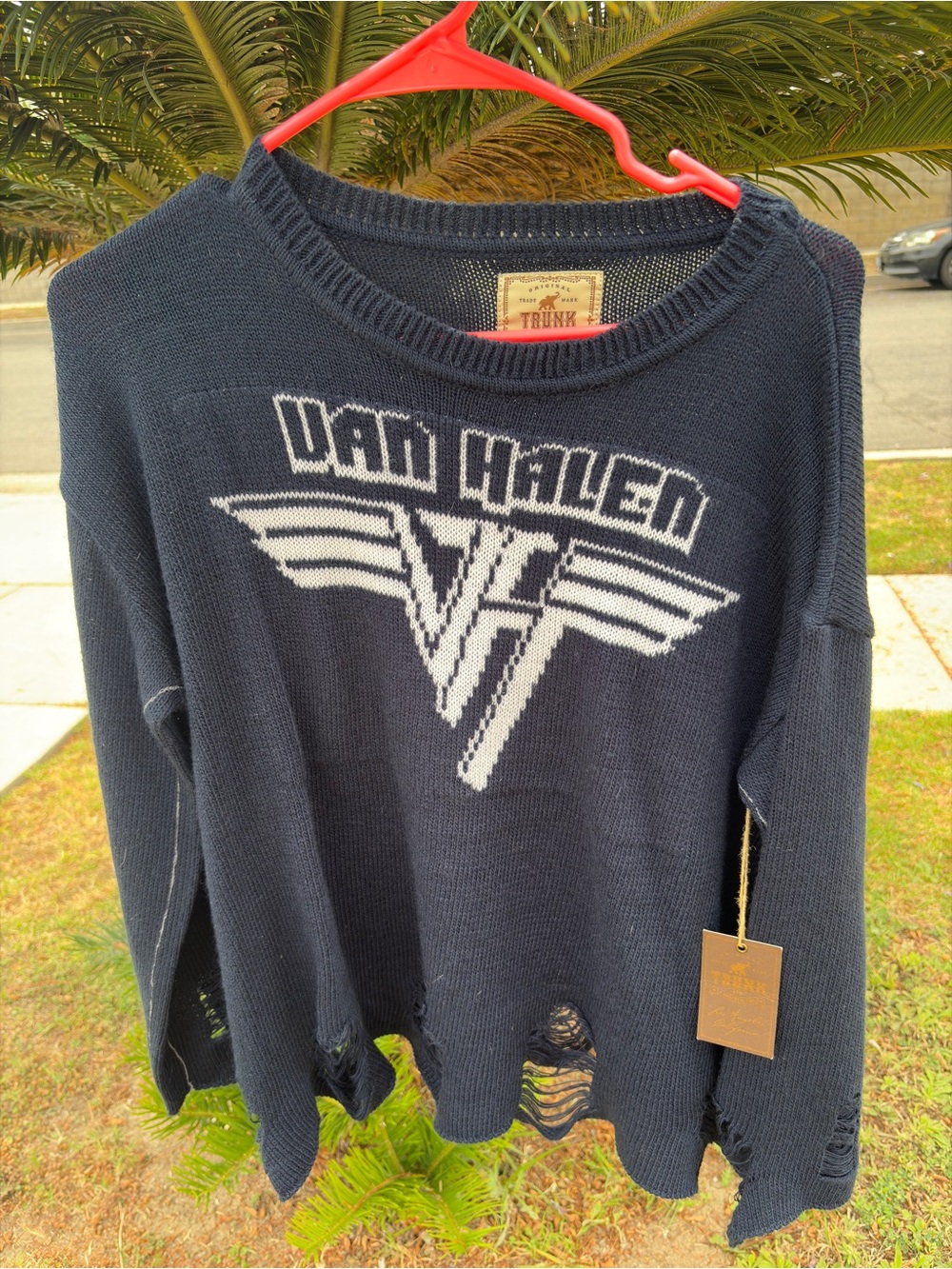 TRUNK LTD Van Halen Distressed Knit Sweater NWT Size Small Rare